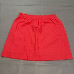 J.Crew Coral Pink Linen Cotton Blend Lined Short Mini Y2K Preppy Skirt-14-5329